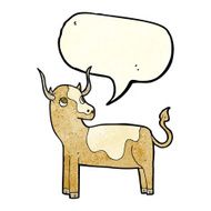 cartoon cow with speech bubble
