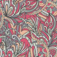 Abstract hand-drawn wave floral pattern N2