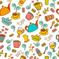Tea and coffee seamless background