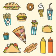 Fastfood cartoon set