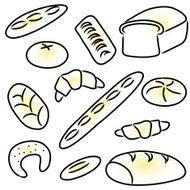 bakery products doodle sketch icons set eps10