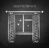 Chalkboard drawing of window