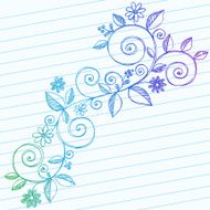 Hand-Drawn Sketchy Notebook Doodle Swirly Vines