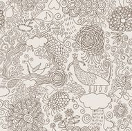 seamless background of hand drawn doodles