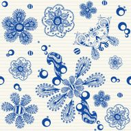 Doodle flowers seamless pattern