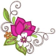 Hand-Drawn Sketchy Notebook Doodle Flowers
