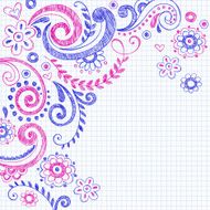 Notebook Doodles of Swirls and Vines N2
