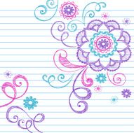 Hand-Drawn Sketchy Notebook Doodle Flowers N2