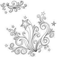 Ornate scroll in black and white