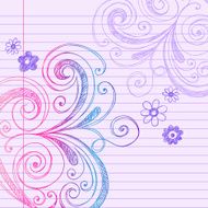 Hand-Drawn Doodles on Notebook Paper N2