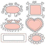 Set of funny pink and gray frames