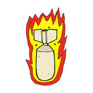 comic cartoon flaming bomb