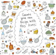 Cook isolated objects food for recipes
