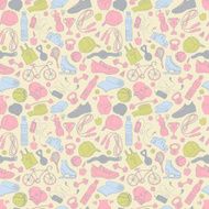 Sport and fitness seamless doodle pattern