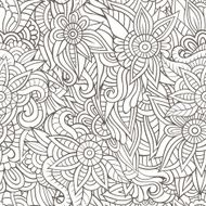 Sketchy doodles ornamental seamless pattern