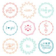 Hand drawn frame of romantic pattern with hearts Doodle style