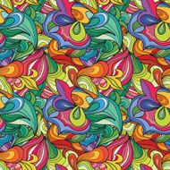 Bright seamless vector background of curls and doodles