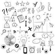 Set of business doodles elements