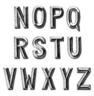 hand draw sketch alphabet design