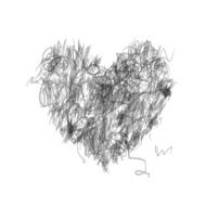 Heart shape pencil drawing for your design