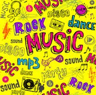 Seamless yellow music background
