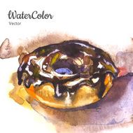Vector hand painting watercolor dessert Eps10