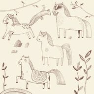 Set of horses