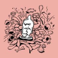 Abstract Condom doodle style