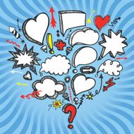 Speech Bubbles arrow composition Doodle vector