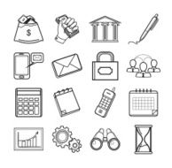 Business black icon set N2