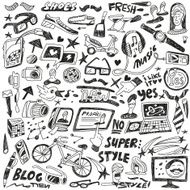 hipsters - doodles set N2