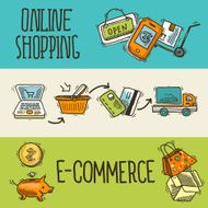 E-commerce design sketch banner