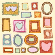 Set picture frames hand drawn vector illustration