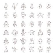 Doodle Robot cartoon vector illustration