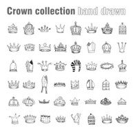 crown collection hand drawn vector