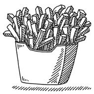 French Fries Fast Food Drawing