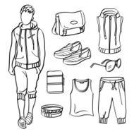 Fashion Man with Clothing and Accessories N2