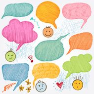 Speech Bubbles Doodle Set