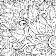 Vector Monochrome Floral Background N3