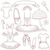 Vector vintage ballet school set