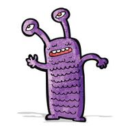 cartoon friendly alien monster