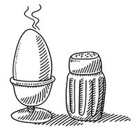 Breakfast Food Egg Salt Shaker Drawing