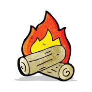 cartoon wood fire