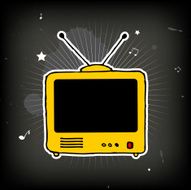 Retro yellow TV