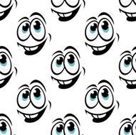 Seamless background pattern of cartoon happy faces