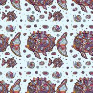 Fishes Seamless pattern