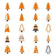 Christmas tree icon set