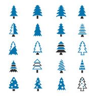 Christmas tree icon set N2