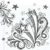 Hand-Drawn Stars Sketchy Notebook Doodles