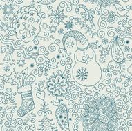 Christmas hand drawing seamless pattern N2